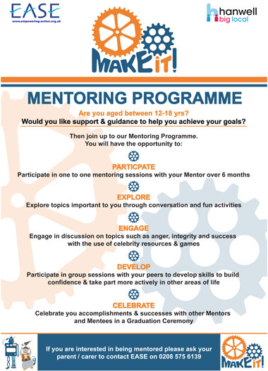 Hanwell big local Youth Mentoring Scheme poster